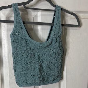 FP Movement by Free People Teal Crochet Tank Top